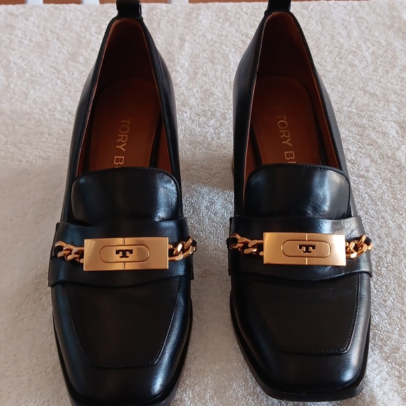 Tory Burch Leather Heeled Loafers - Picture 3 of 16